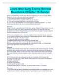 Lewis Med Surg Evolve Review  Questions Chapter 15 Cancer