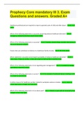 Prophecy Core mandatory III 3&period; Exam Questions and answers&period; Graded A&plus;