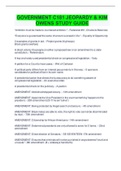 GOVERNMENT C181 JEOPARDY & KIM  OWENS STUDY GUIDE