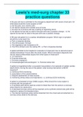 Lewis's med-surg chapter 33  practice questions