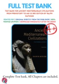 Test Bank For Ancient Mediterranean Civilizations From Prehistory to 640 CE 3rd Edition by Ralph Mathisen 9780190080945 Chapter 1-15 Complete Guide.