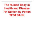 The Human Body in Health and Disease 7th Edition by Patton TEST BANK ISBN:978-0323402101|1 - 25 Chapter|Complete Guide A+