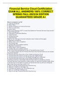 Financial Service Cloud Certificiation EXAM ALL ANSWERS 100% CORRECT SPRING FALL-2023/24 EDITION GUARANTEED GRADE A+
