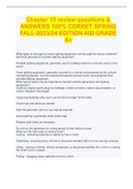 Chapter 10 review questions & ANSWERS 100&percnt; CORRET SPRING FALL-2023&sol;24 EDITION AID GRADE A&plus;