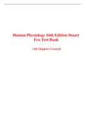 Human Physiology 16th Edition Stuart Fox Test Bank
