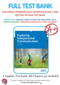 Test Bank for Exploring Interpersonal Communication v2.0 by Scott McLean Chapter 1-12 Complete Guide A+