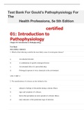 Test Bank For Gould&rsquo;s Pathophysiology For The  Health Professions&period;Certified