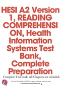 HESI A2 Version 1, READING COMPREHENSION, Health Information Systems Test Bank, Complete Preparation Practice Test Questions, Questions 45 (Latest Update) (A Graded) Latest Questions and Complete Solutions