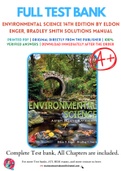 Environmental Science 14th Edition by Eldon Enger, Bradley Smith Solutions Manual
