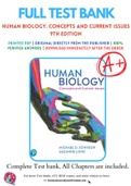 Test Bank for Human Biology: Concepts and Current Issues 9th Edition by Michael D. Johnson Chapter 1-24 Complete Guide A+
