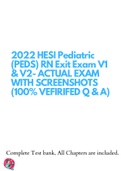 2022 HESI Pediatric (PEDS) RN Exit Exam V1 & V2- ACTUAL EXAM WITH SCREENSHOTS (100% VEFIRIFED Q & A)