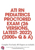 ATI RN PEDIATRICS PROCTORED EXAM (26 VERSIONS, LATEST- 2022) (2000+ Q & A)