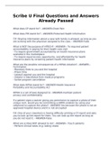 Scribe U Final Questions and Answers Already Passed