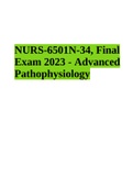 NURS-6501N-34, Final Exam 2023 - Advanced Pathophysiology