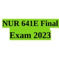 NUR 641E Final Exam 2023