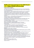 NURS 1015 Gerontological Fall 2022 Exam 1 &plus; 2 &plus; FINAL EXAM lectures&sol;notes
