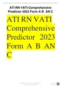 ATI RN VATI Comprehensive Predictor 2023 Form A B AND C ATI RN ATI Comprehensive Predictor 2023 Form A B and C