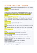 NURS 620 Adult 1 Exam 2 Maryville Questions with Answers 2022&sol;2023
