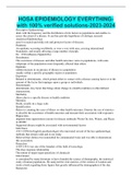 HOSA EPIDEMIOLOGY EVERYTHING-with 100&percnt; verified solutions-2023-2024