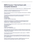 RNFA Course 1 Test 2a Exam with Complete Solutions