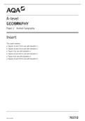 AQA A-level GEOGRAPHY Paper 2 Human Geography Inserts 2022