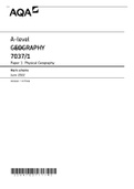 AQA A-level GEOGRAPHY 7037&sol;1 Paper 1 Physical Geography Mark scheme June 2022 Version&colon; 1&period;0 Final