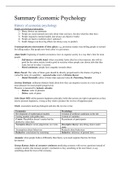 Summary Lectures Economic Psychology