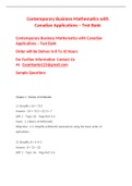 Contemporary Business Mathematics with Canadian Applications – Test Bank.VERIFIED