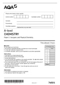 AQA A-level CHEMISTRY Paper 1 Inorganic and Physical Chemistry 7405-1-QP-Chemistry-A-13Jun22
