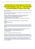 Introduction to Criminological Theories  Module II&lpar;chapter 4-6&rpar;&comma; Ch&period; 1 Introduction  to Criminological Theory&comma; final copy