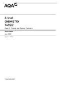 AQA A-level CHEMISTRY 7405&sol;2 Paper 2 Organic and Physical Chemistry Mark scheme June 2022 Version&colon; 1&period;0 Final