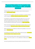 Physical Education K-12 practice test questions and answers with complete solutions