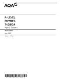 AQA A-LEVEL PHYSICS 7408&sol;3A Paper 3 Section A Mark scheme June 2022 Version&colon; 1&period;0 Final