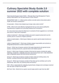 Culinary Specialist Study Guide 2&period;0 summer 2023 with complete solution