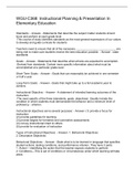 WGU-C368&colon; Instructional Planning & Presentation In Elementary Education