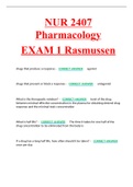 NUR 2407 Pharmacology EXAM 1 Rasmussen