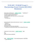 NUR 2407 / NUR2407 Exam 3 : Pharmacology Exam 3 (Latest 2021/2022) Rasmussen