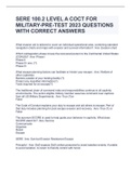 SERE 100&period;2 LEVEL A COCT FOR MILITARY-PRE-TEST 2023 QUESTIONS WITH CORRECT ANSWERS