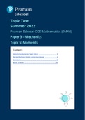A Level Mathematics; Mechanics Paper 3 Topic Test: Moments