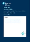 A Level Mathematics; Pure Paper 1 and 2 Topic Test: Proof