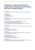 Cal Maritime - Rules of the Road 4-7 - Coast Guard 28 Questions and Answers 2023 with complete solution