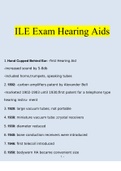 ILE Exam Hearing Aids 2023 Questions and Answers (Verified Answers)