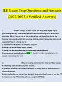 ILE Exam Prep Questions and Answers (2022/2023) (Verified Answers)