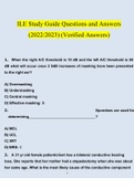 ILE Study Guide Questions and Answers (2022/2023) (Verified Answers)