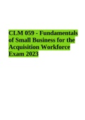 CLM 059 - Fundamentals of Small Business for the Acquisition Workforce Exam 2023