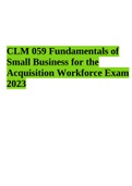 CLM 059: Fundamentals of Small Business for the Acquisition Workforce Exam 2023 | CLM 059 Exam Modules 1-6 2023 & CLM 059 - Fundamentals of Small Business for the Acquisition Workforce Exam 2023 