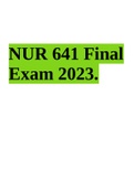 NUR 641 Final Exam 2023.