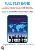 Test Banks For International Management: Managing Across Borders and Cultures, Text and Cases 9th Edition by Helen Deresky ,9780134376042 , Chapter 1-11 Complete Guide