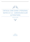 Critical care HESI PERSONAL NOTES  BEST REVISION STUDY GUIDE FOR A CLEAN A+