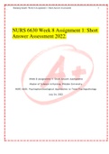 (Answered) NURS 6630 Week 8 Assignment 1: Short Answer Assessment 2022.